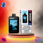 Ghost Smart Vape 40K Blue Sour Raspberry Einweg Vape mit Blue-Sour-Raspberry-Geschmack und 40000 Zügen.
