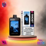 Ghost Smart Vape 40K Blueberry Raspberry Einweg Vape mit Blaubeer-Himbeer-Geschmack und 40000 Zügen.