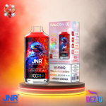 JNR Falcon X 18K Strawberry Watermelon Ice Einweg Vape mit bis zu 18000 Zügen und Erdbeer-Wassermelonen-Geschmack mit Ice-Note