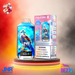 JNR Falcon X 18K White Peach Razz Einweg Vape mit bis zu 18000 Zügen und Weißer-Pfirsich-Blue-Razz-Geschmack