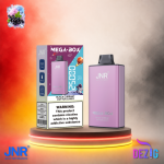 JNR Mega Box 25K Black Currant Cotton Candy Einweg Vape mit 25000 Zügen und süßem Schwarze-Johannisbeere-Zuckerwatte-Geschmack.