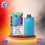 JNR Mega Box 25K Blue Razz Ice Einweg Vape mit 25000 Zügen und kühlem Blue-Razz-Ice-Geschmack.