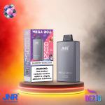 JNR Mega Box 25K Blueberry Bubblegum Einweg Vape mit 25000 Zügen und süßem Blaubeer-Kaugummi-Geschmack.