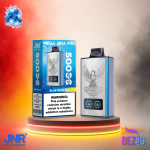JNR Mega Box Pro 50K Blue Razz Ice Einweg Vape mit eisgekühltem Blue-Razz-Geschmack und 50000 Zügen.