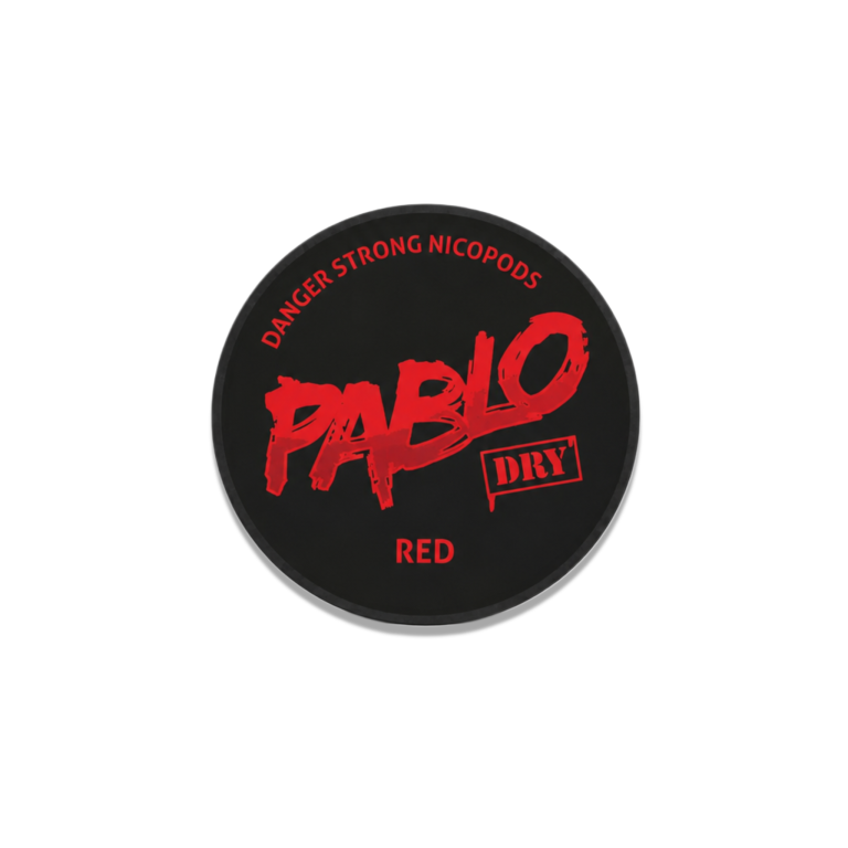 Pablo Dry Red White Snus Nikotinbeutel mit Dry-Red-Geschmack, 20 Beuteln und 24mg Nikotin.