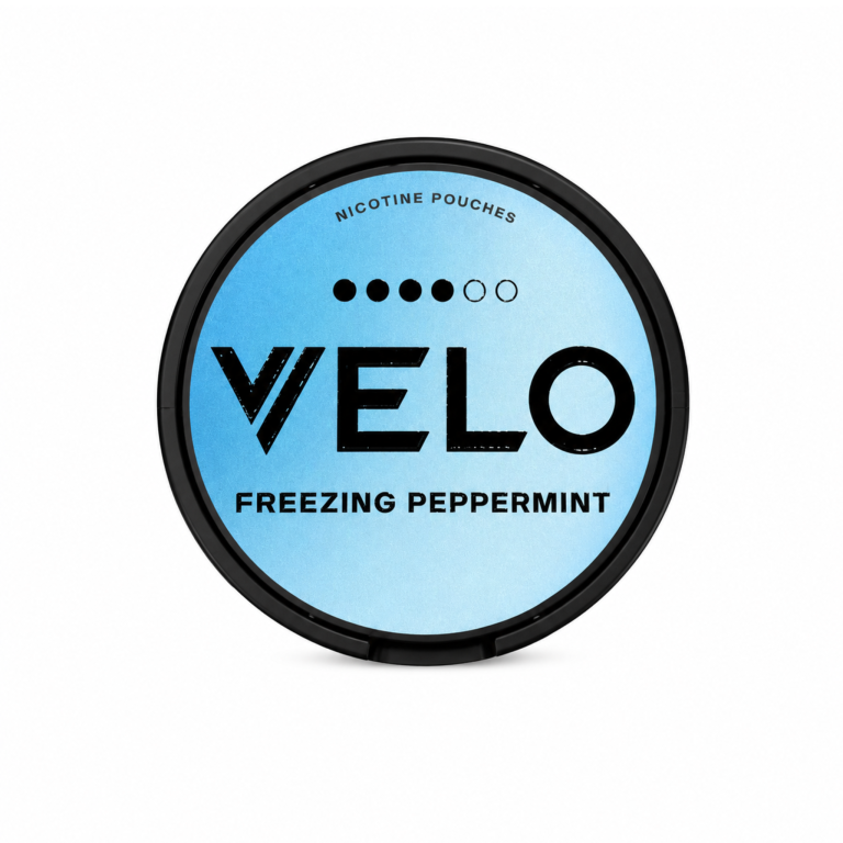 VELO Freezing Peppermint White Snus Nikotinbeutel mit Pfefferminz-Geschmack, 20 Beuteln und 10,9mg Nikotin.