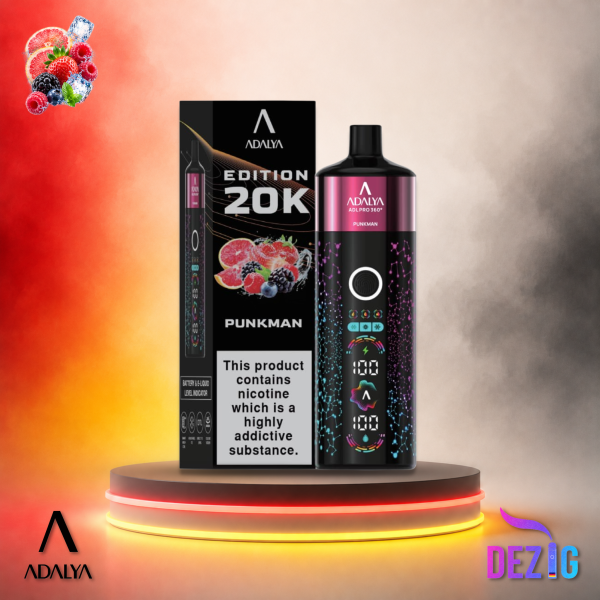 Adalya ADL Pro 360 Edition 20K Punkman Einweg Vape mit fruchtigem Beeren- und Zitrusmix und 20000 Zügen
