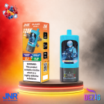 JNR Quads 4in1 120K Raspberry Orange, Blueberry Sour Raspberry, JNR VC Boost und JNR Red Punch Einweg Vape mit 120000 Zügen.