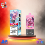 JNR Quads 4in1 120K Summer Peaches, Strawberry Ice, Watermelon Ice und Black Ice Einweg Vape mit 120000 Zügen.