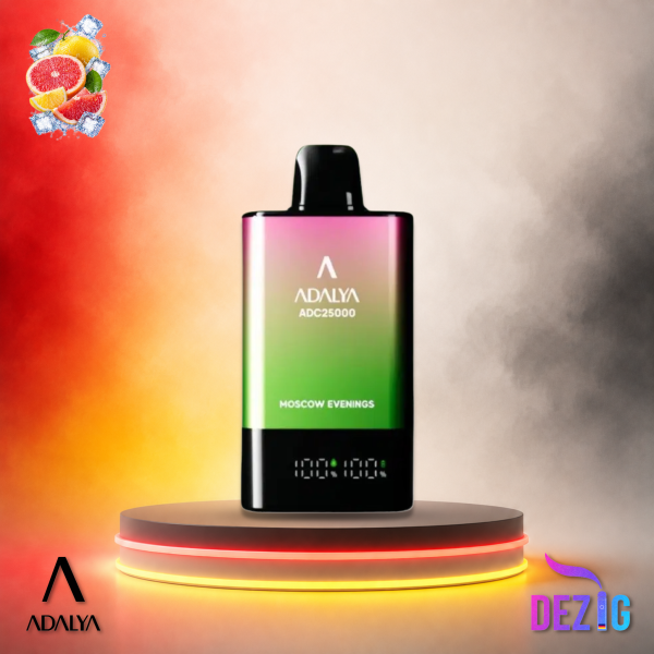 Adalya ADC25000 25K Moscow Evenings Einweg Vape mit Moscow-Evenings-Geschmack und 25000 Zügen.