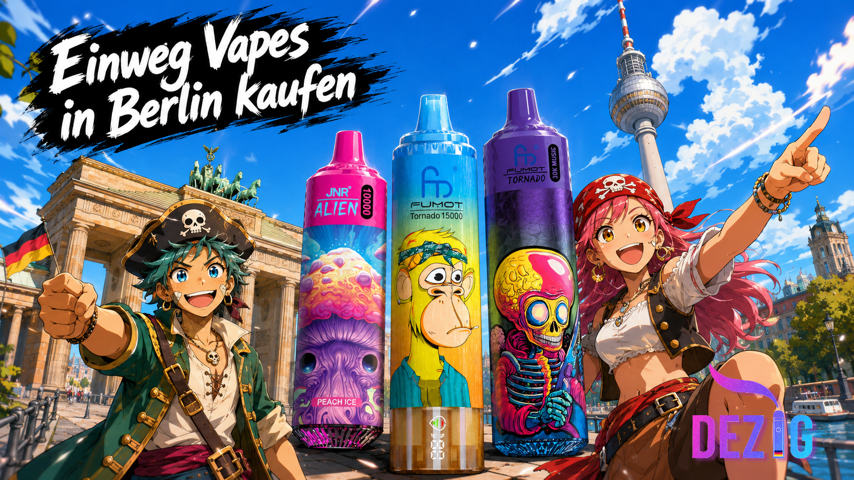 Einweg Vapes in Berlin kaufen mit JNR Alien 10K, Fumot Tornado 15K und Fumot Tornado 30K