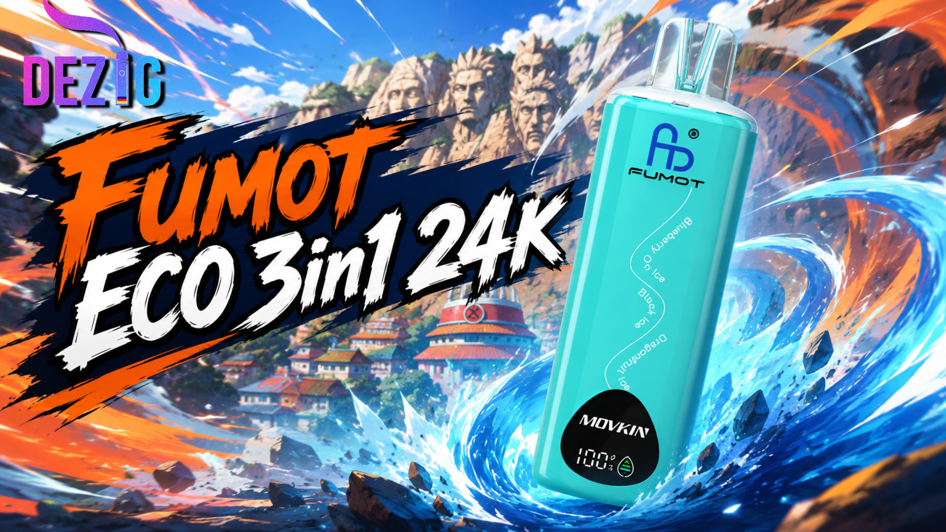 Fumot ECO 3in1 24K Einweg Vape 24000 Züge mit modernem Design und drei Geschmacksrichtungen auf DEZIG.de