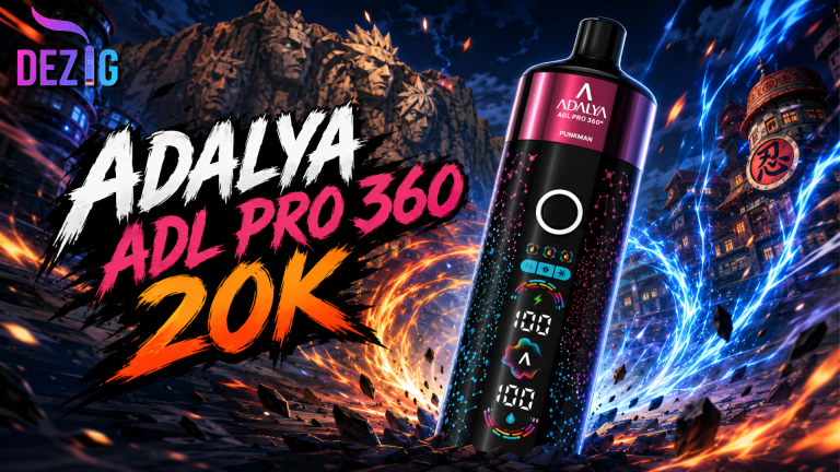 Adalya ADL Pro 360 20K disposable vape with 360° display and many flavors