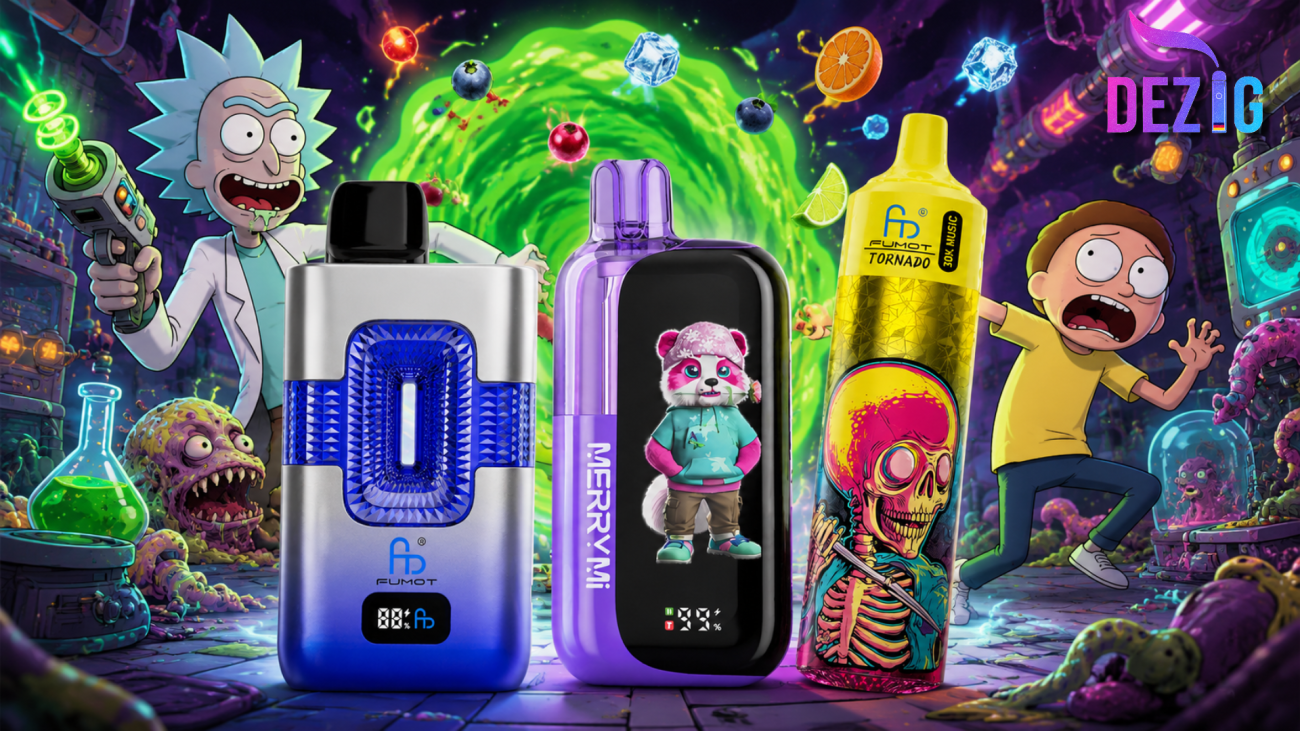 Disposable e-cigarette with USB-C, battery display, and visible e-liquid level