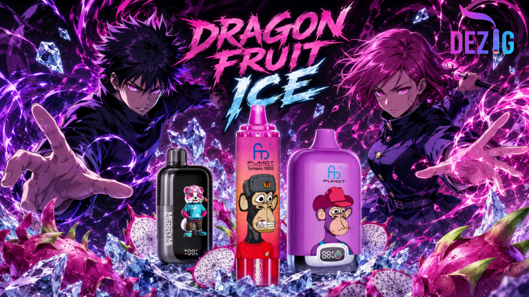 Dragon Fruit Ice combines exotic dragon fruit with refreshing coolness. Discover 12K, 40K, AND 15K vape flavor, differences, and suitable models at DEZIG.