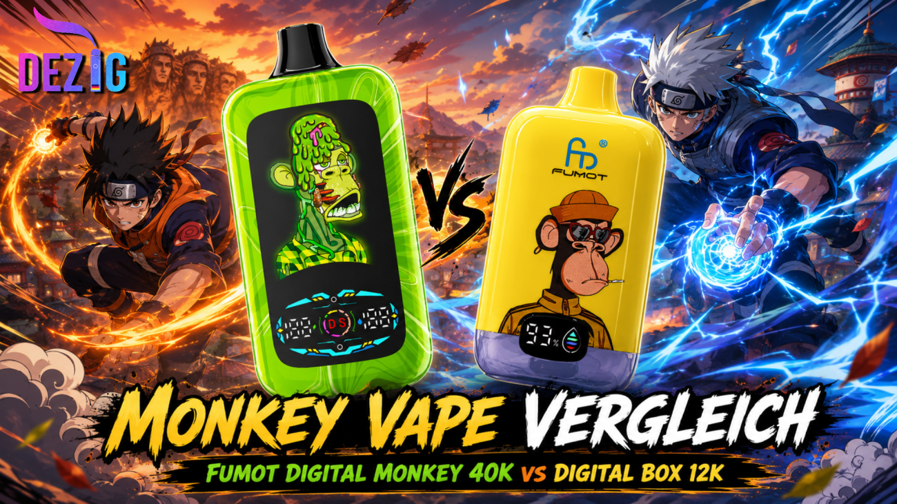 Monkey Vapes comparison between the Fumot Digital Monkey 40K and Fumot Digital Box 12K