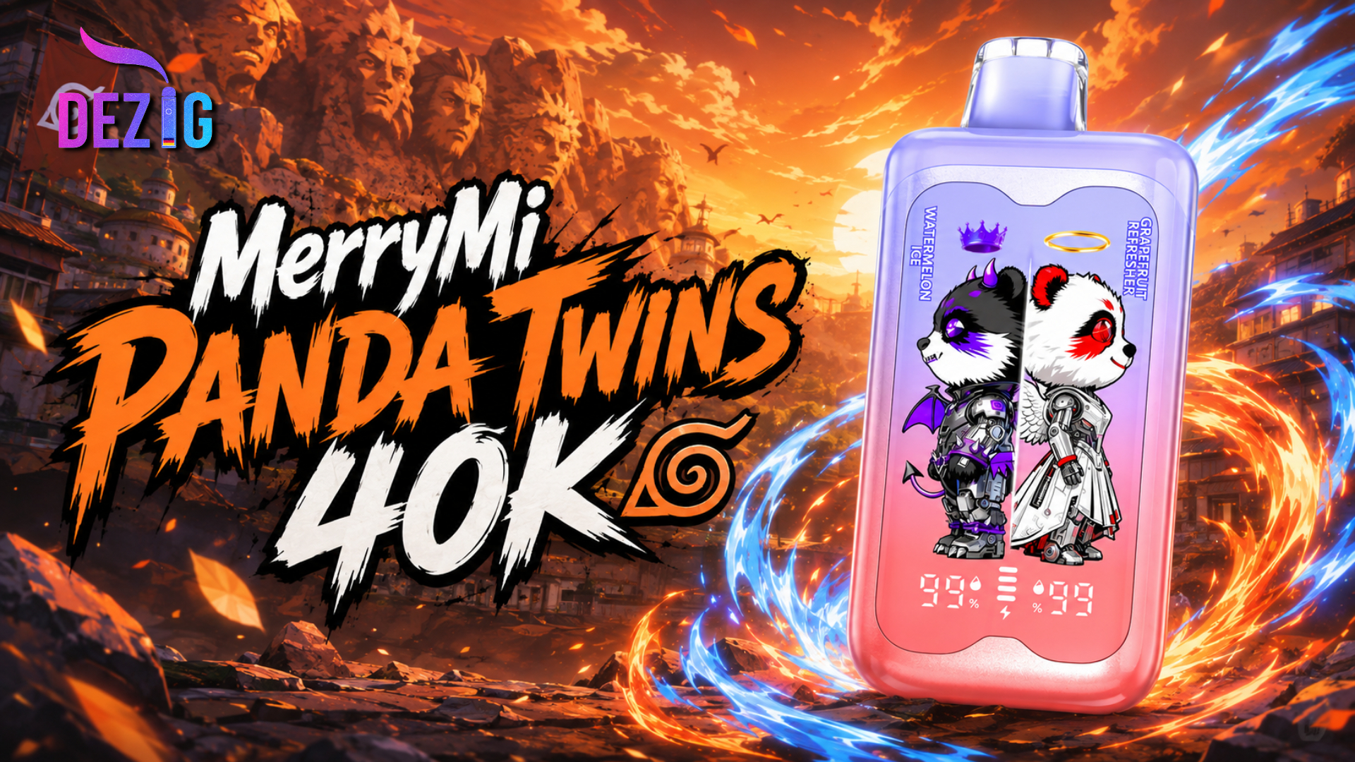 MerryMi Panda Twins 40K vape with two flavours and up to 40000 puffs