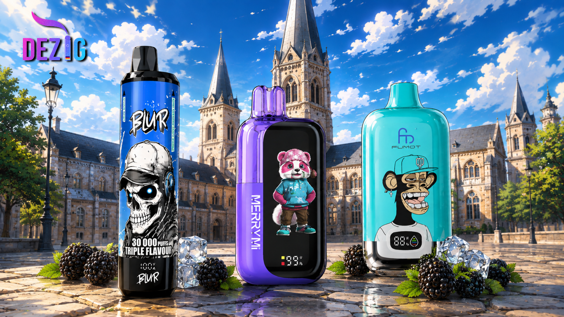 Vape Shop Bonn with Fumot Digital Box 12K, Blur 30K and MerryMi Panda X 40K