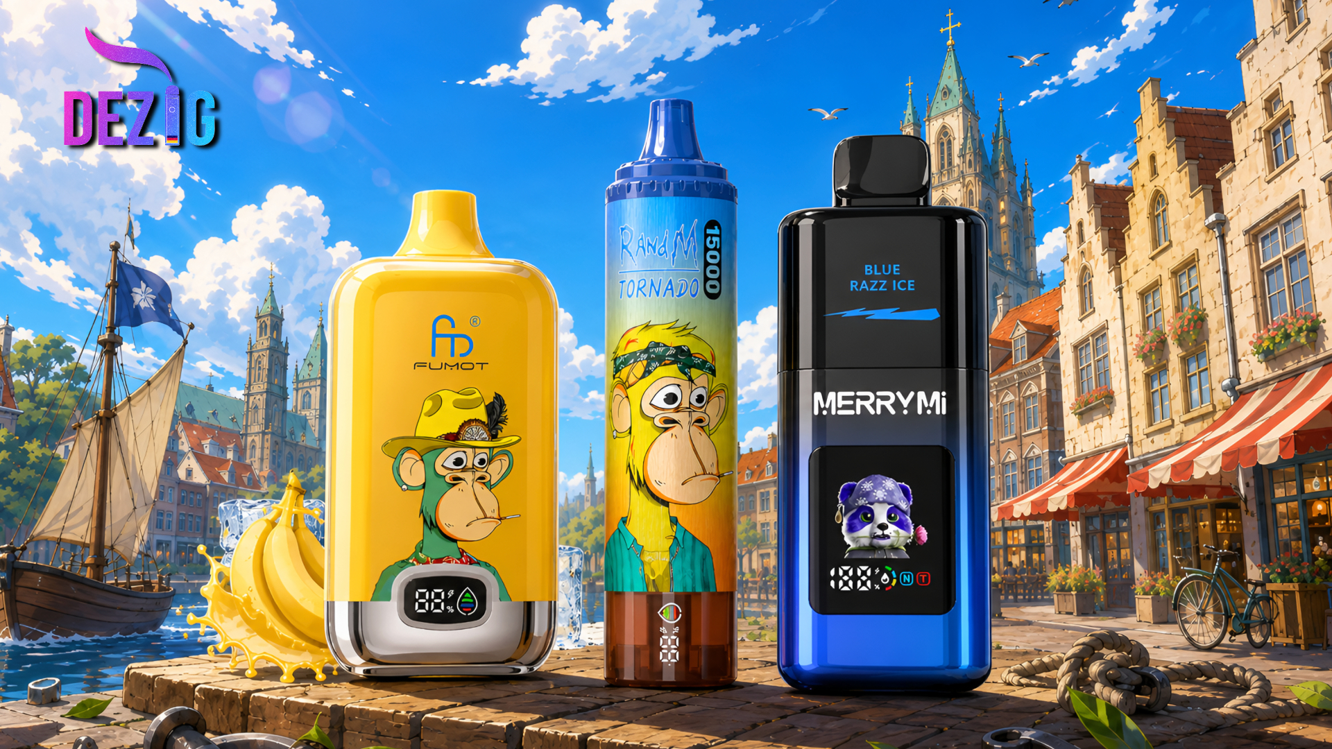 Vape Shop Münster with Fumot Tornado 15K, Fumot Digital Box 12K and MerryMi Mecha Pro 35K