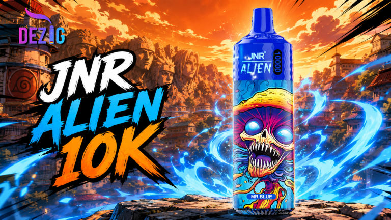 JNR Alien 10K disposable vape with up to 10,000 puffs at DEZIG