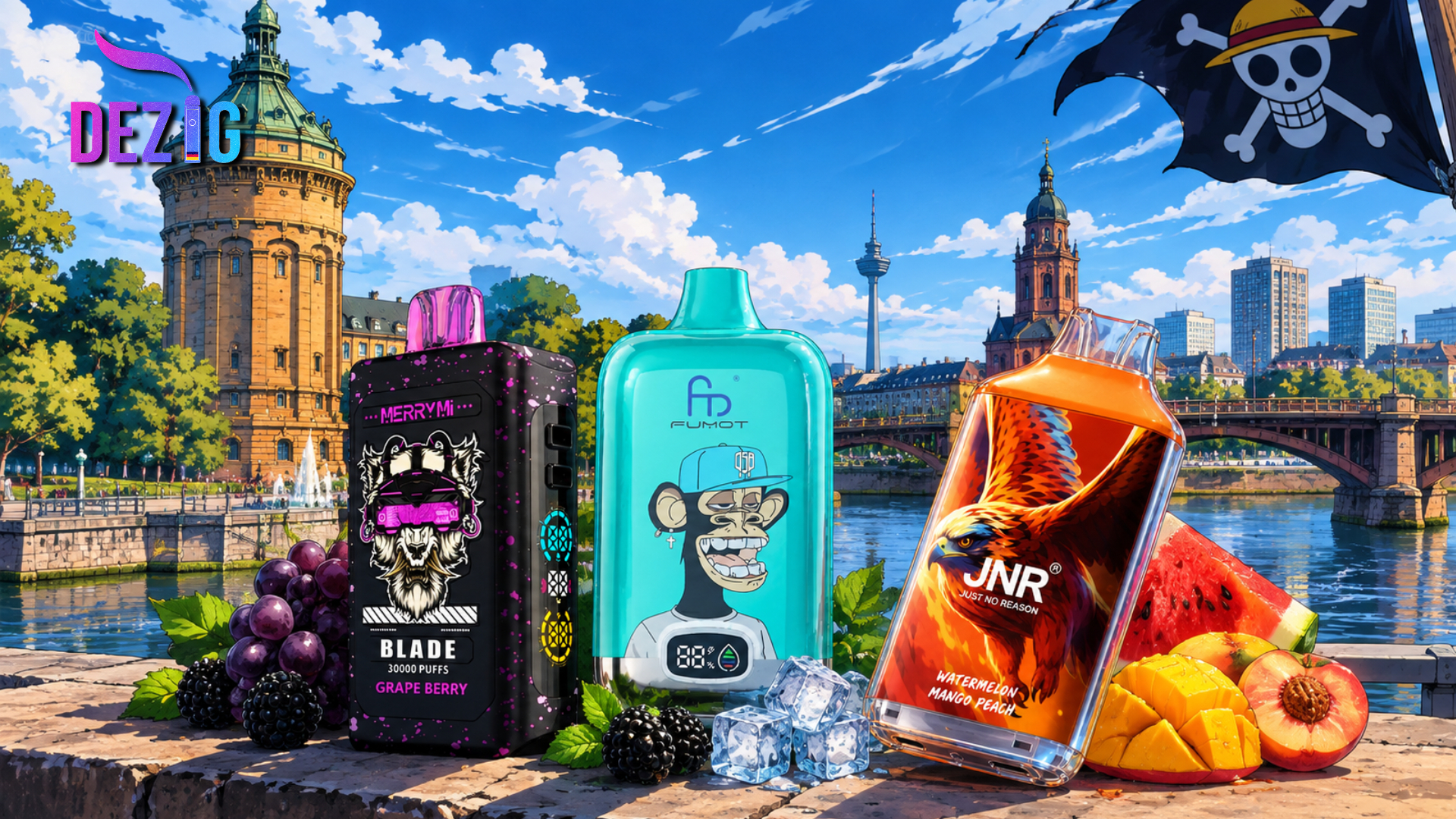 Vape Shop Mannheim – JNR Falcon 16K, MerryMi Blade 30K and Fumot Digital Box 12K at DEZIG